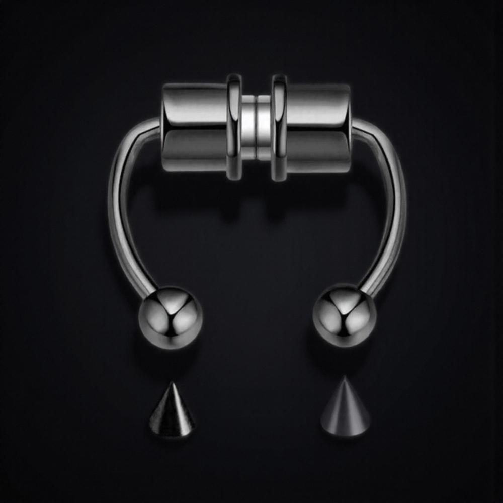 Magnetic Horseshoe Nose Rings Stainless Steel Faux Septum Fake Piercing Clip on Hoop Rings Gift for Women Girls