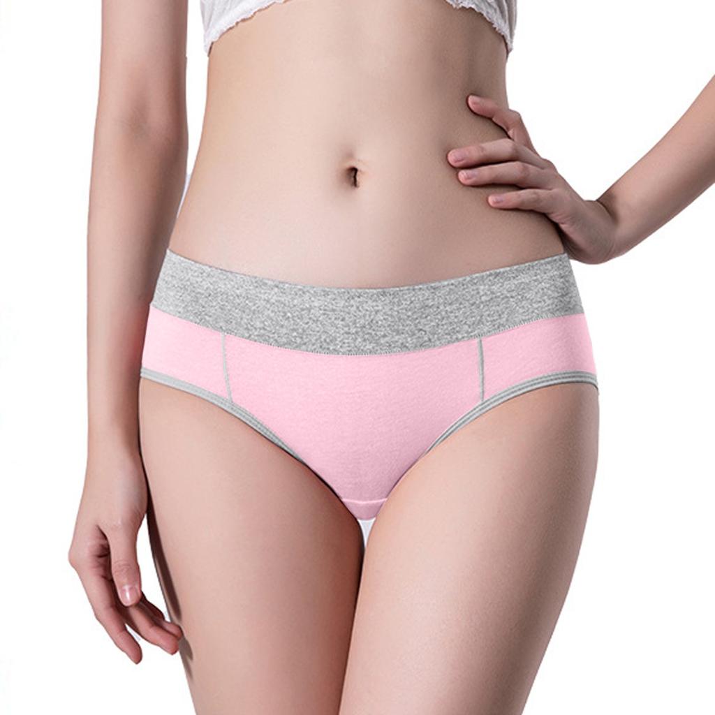 5PCS Cotton Knit Women's Underwear Triangle Panties Plus Size Comfortable Breathable Soft Fabric Elastic Waistband