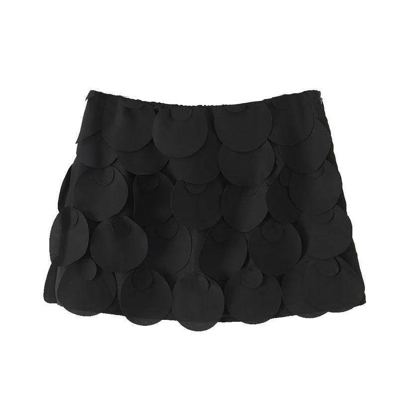 Kaslead New Women Clothes Western Style Fashion Simple Handmade Decorative Wafer Skirt Pants Mini Skirt