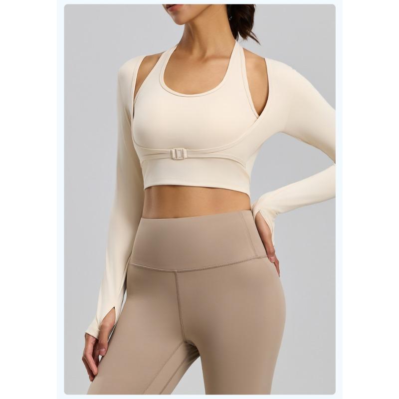Halterneck Bra-free Yoga Wear Sports Top Outer Wear Fitness Clothes