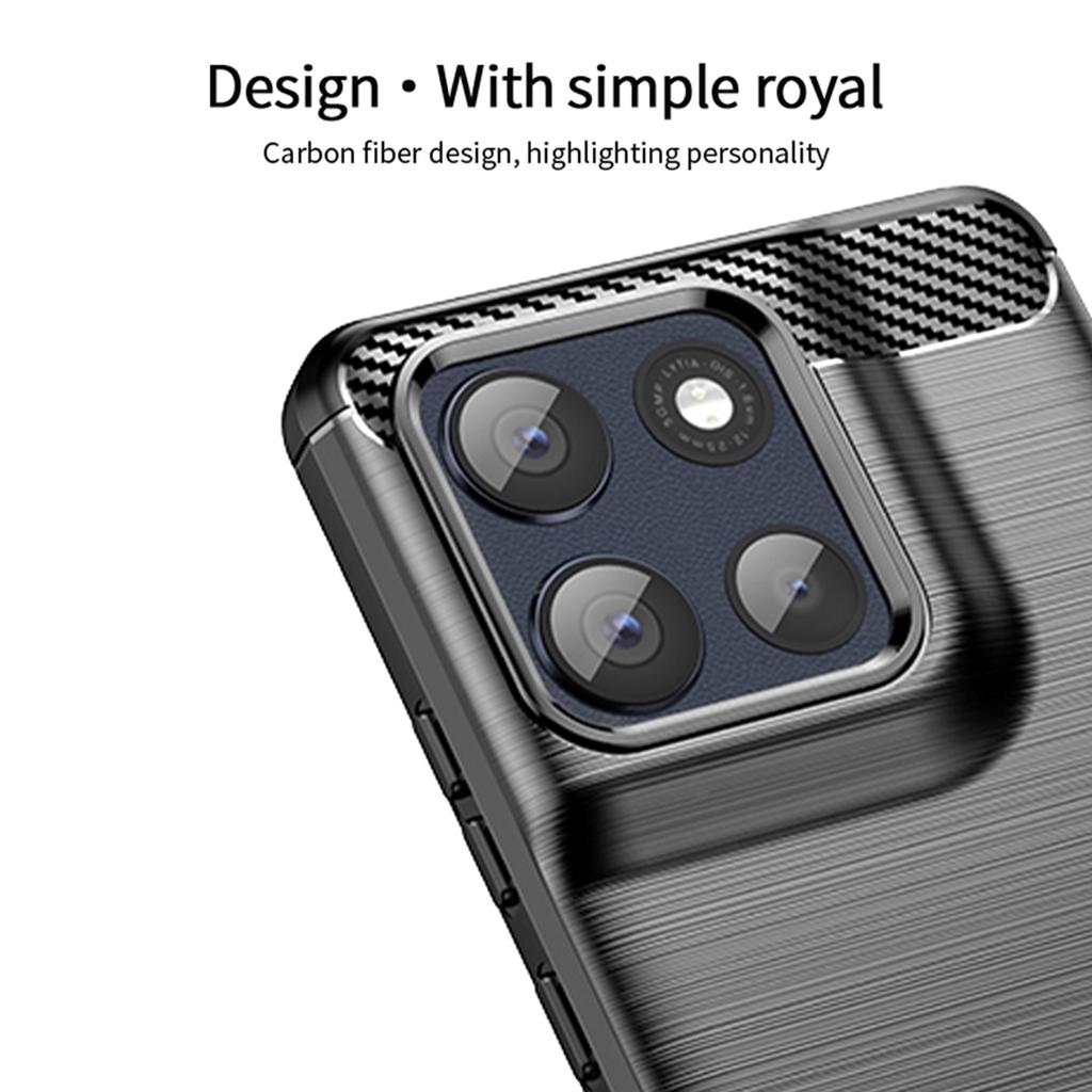 Pro Motorola Moto G86 5G Zadní kryt MOFI Kartáčovaná textura Karbonové vlákno Měkké TPU pouzdro