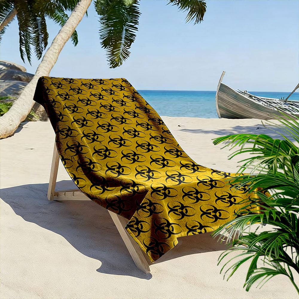 Vivid biohazard pattern Print beach towel, quick drying, suitable for travel, outdoor sports, jogging, the beach and swimming, gift