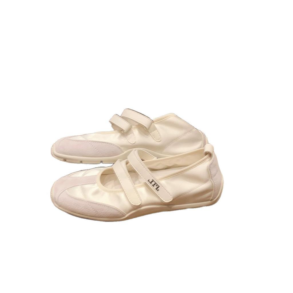 Traubenmutter mit dem gleichen runden Kopf atmungsaktives Doppel-Klettverschluss altersreduzierendes Leder leichte Mund Mary Jane Schuhe einfach kontrastierende Farbe deutscher Zug