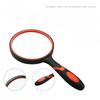 1Pc 10X High Definition Optical Lens, Rubber Anti-drop Plastic Handle Old Man Reading Handheld Glass Orange Magnifying Glass
