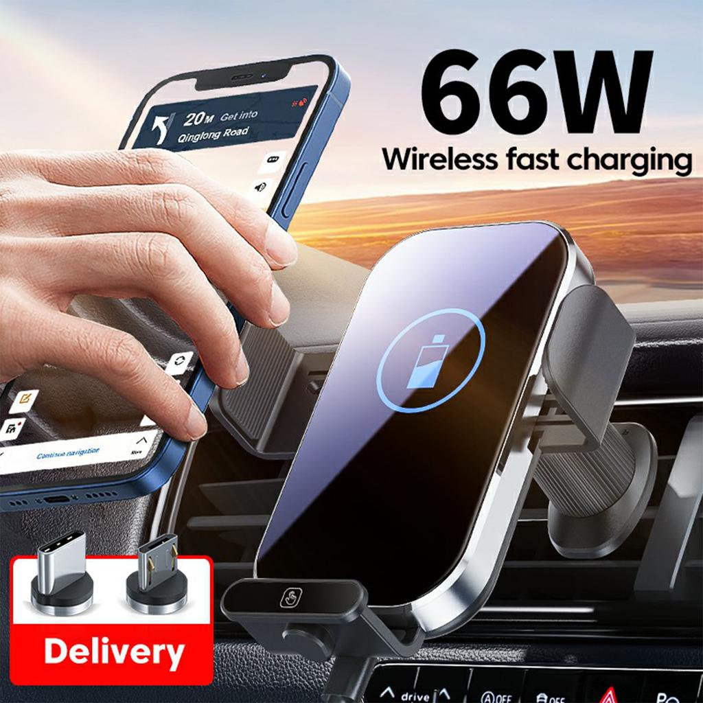 X10s 66W High Power Intelligent Induction Car Air Vent Hook Wireless Charger