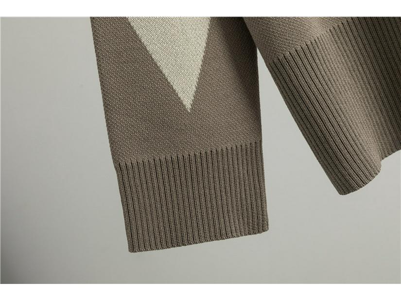 Women's Autumn/Winter Knitwear Set: Cross-Rhombus Half-High Collar Sweater with Wide-Leg Pants Fashion Two-Piece.