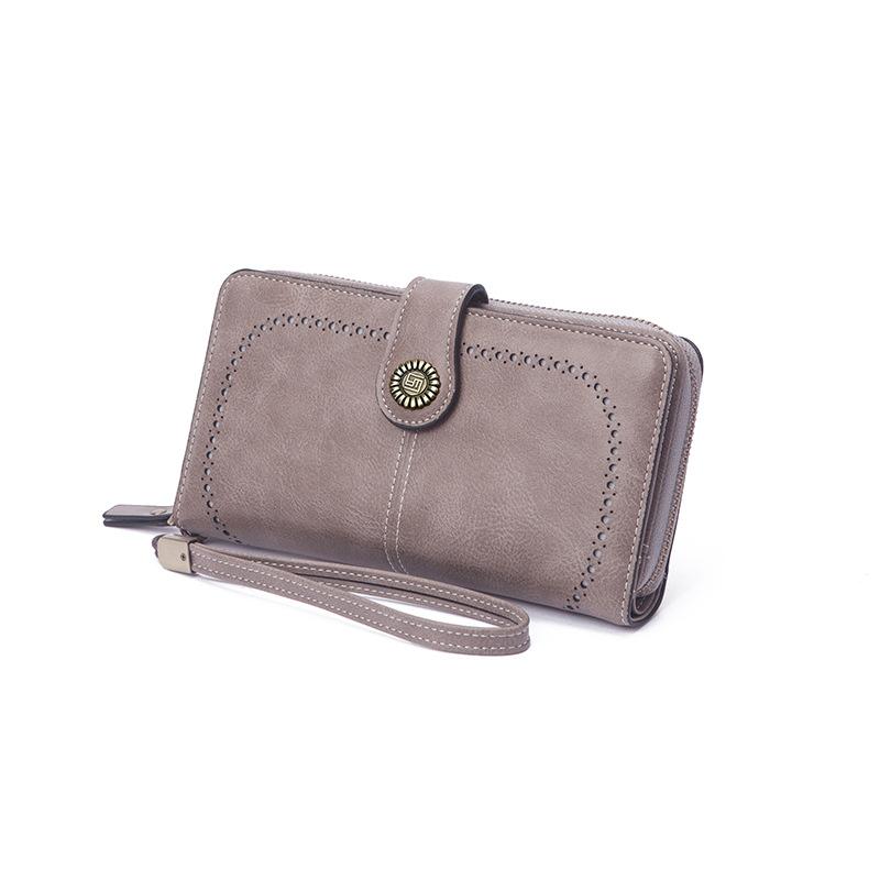 Oil Wax Leather Men's and Women's Wallets, Retro Wallets, Large Capacity, Long Change Bags, Multi-functional Cards