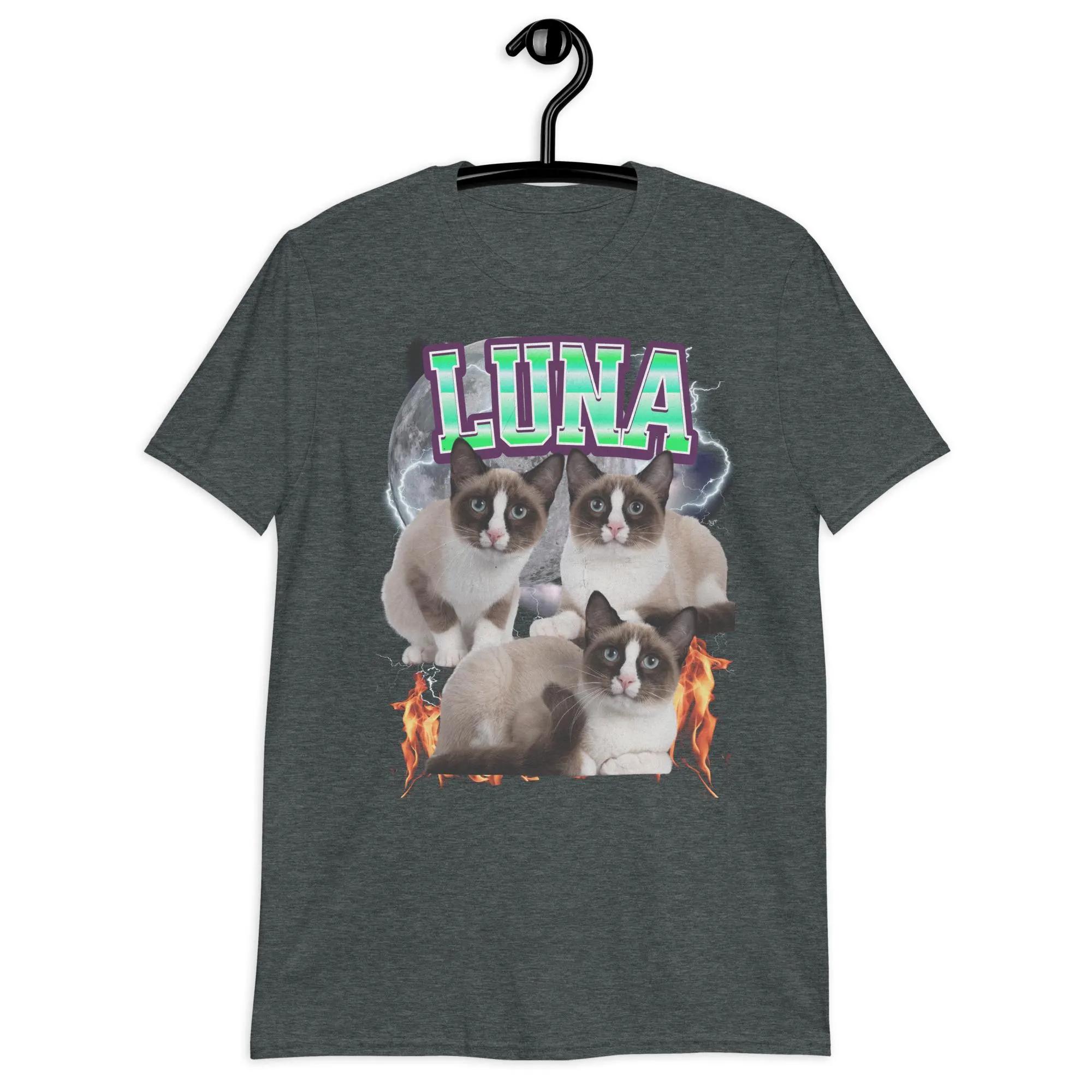 Custom Cat Dad TShirt Personalized Cat Lover Gift Summer Mens and Womens Loose and Breathable Tshirt Top S