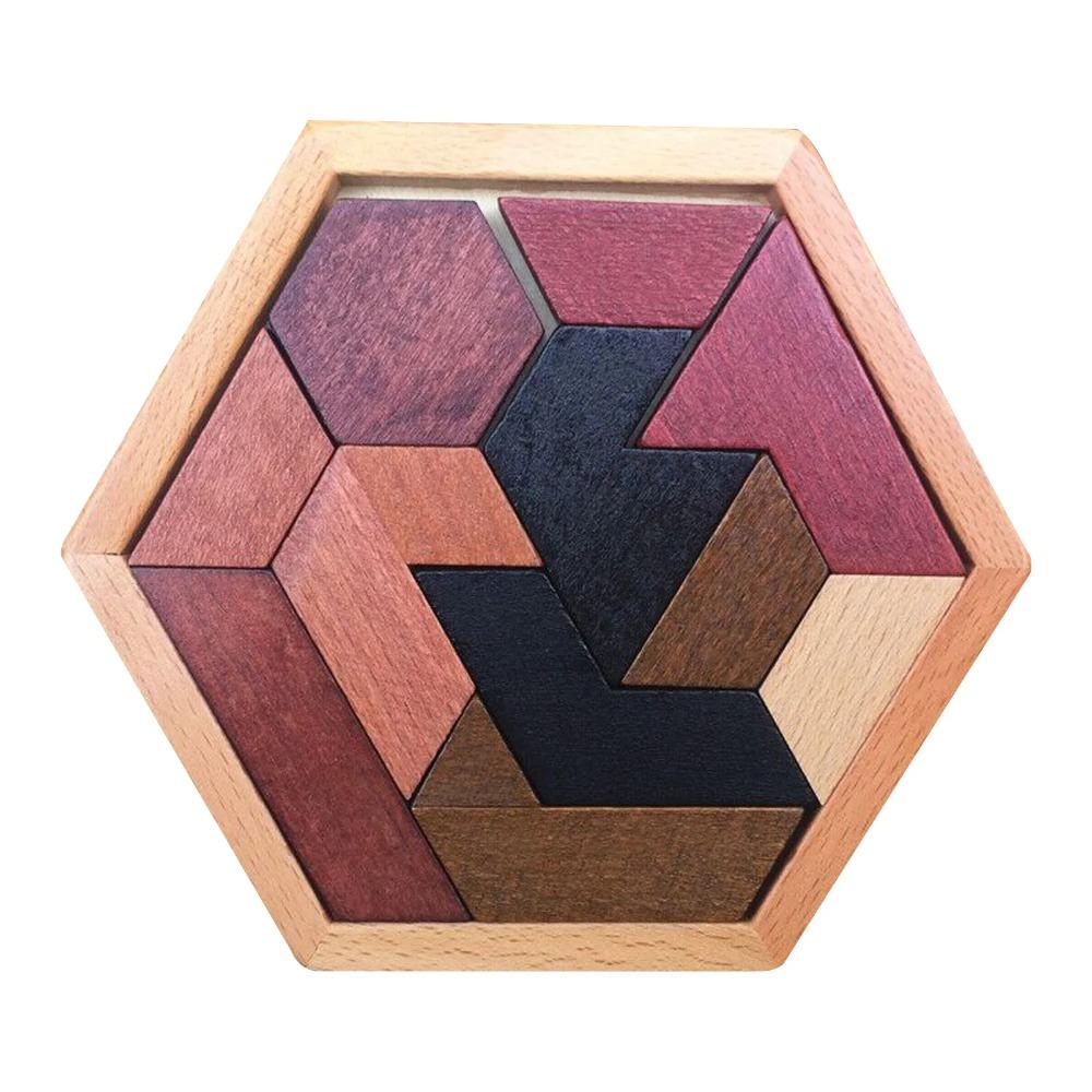 Montessori Tangram Intelligence Toy Safe Educational Toys IQ Games Puzzle  Kids Adults