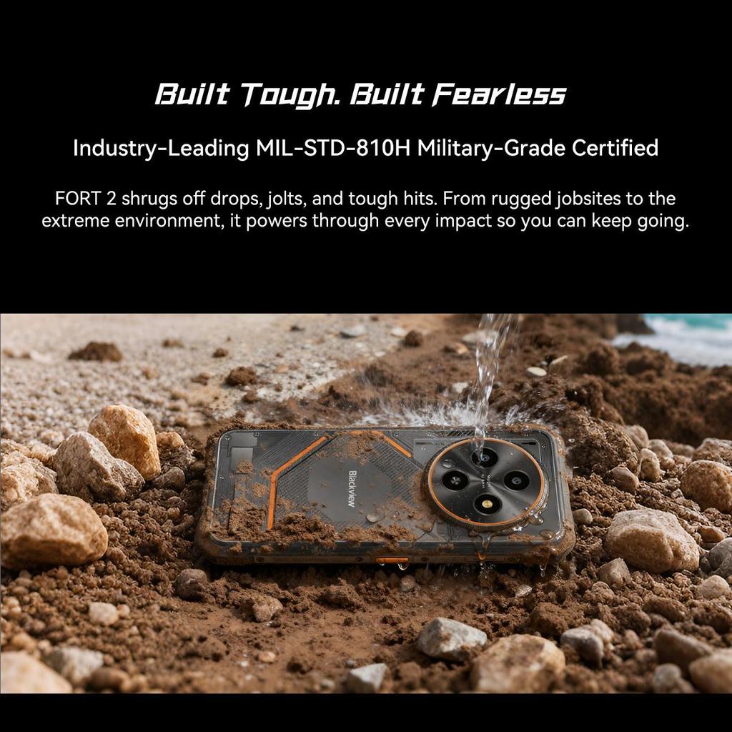 Blackview FORT 2 5G Rugged Smartphone, 8GB RAM, 128GB ROM, Android 15, 6.56 inch 90HZ, 5000mAh