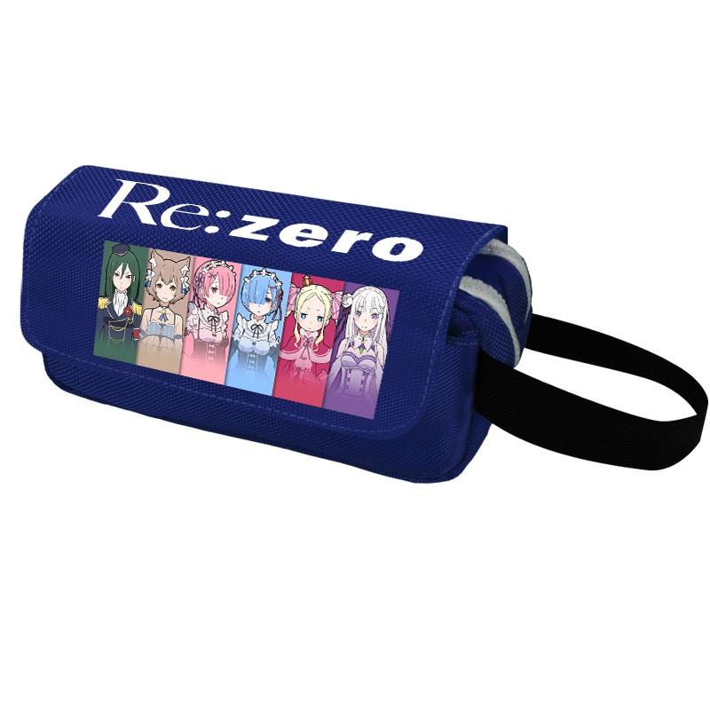 Anime Pencil Case Large Capacity Double Zipper Canvas Organizer Students