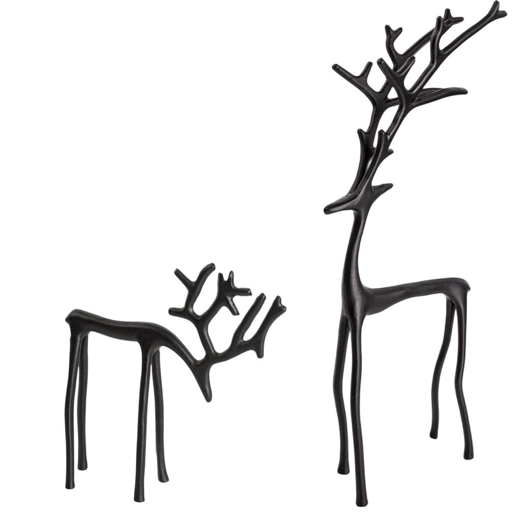 Black Figurine Christmas Decoration, Modern Christmas Figurine, Elegant Interior Holiday Decor