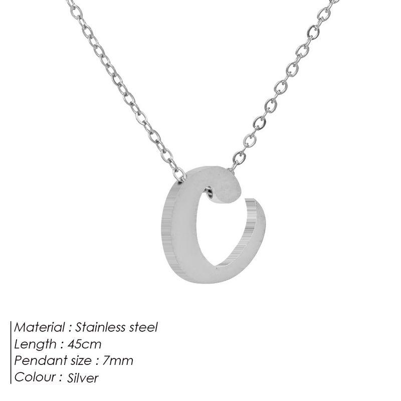 

New Style Necklace for Women, Lowercase Letter Perforated Pendant, Simple and Versatile, High-End Feel, Gold Color That Does Not Fade, Clavicle Chain C-Steel Color