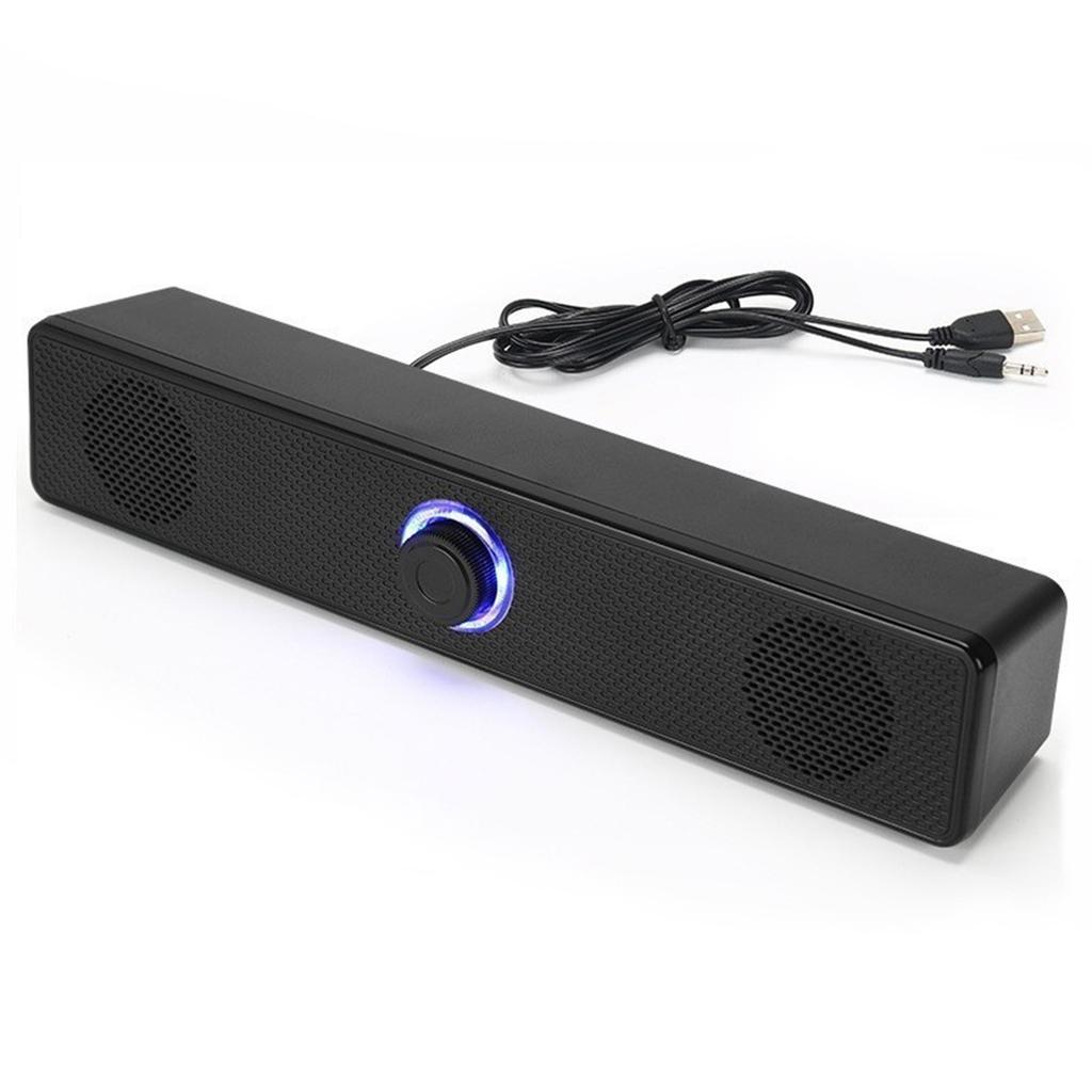 Wired Stereo Desktop Speakers 4D Surround Mini Stereo Sound Bar Home Soundbar System for TV PC Laptop Gaming Home Theater 3
