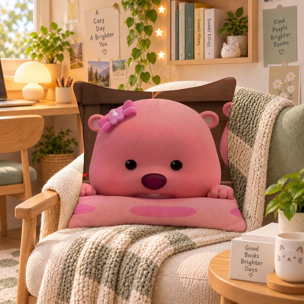 Character Loopy Kawaii Meme Cushion Cover Personalized Soft Plush Pillow Living Room Home Sofa Bedroom Office Car Cushion