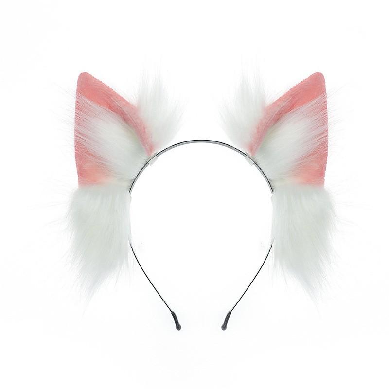 Handmade Kawaii Lolita Wolf Ear Headband Plush Animal Ears Cosplay Accessory Anime Convention