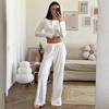 European & American Autumn/Winter Cotton-Blend Knitted Long Sleeve & Pants Set