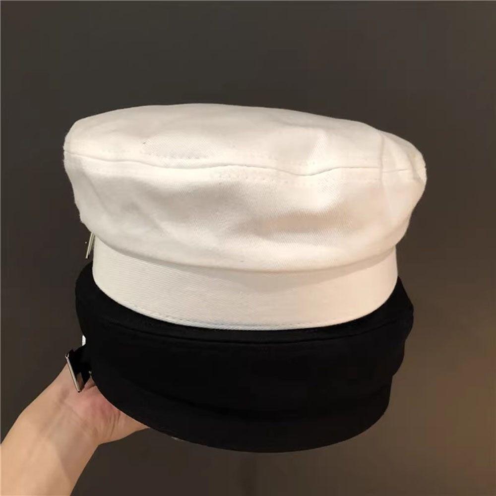 Hat Ladies Korean Style Captain Cap Flat Top Sailor Hat Duck Tongue Cap Newsboy Hat Star Beret
