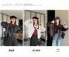 American Retro Casual PU Leather Drawstring Jacket - Autumn 2024, Small Size, Loose Fit, Age-Reducing Design