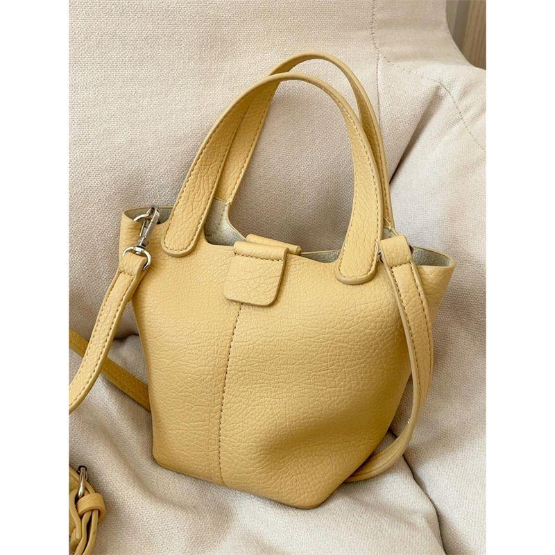 Women's Pu Soft Leather Bag Small Handbag 2025 Summer New Arrival Leisure Bucket Bag Fashion All-Match Shoulder Messenger Bag for Women