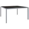 Day and Night - Day and Night Steel and Gray Glass Garden Table 130x130x72 Cm