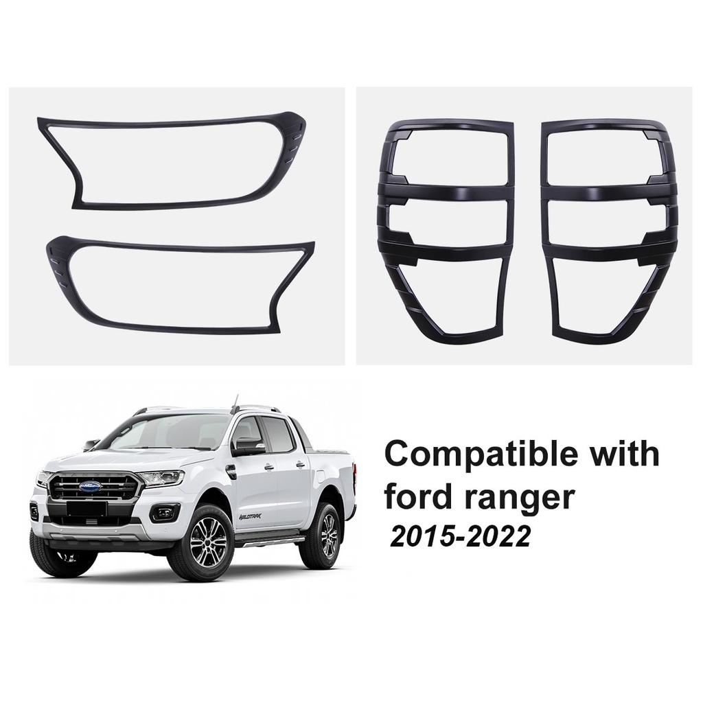 Rear Lamp Hoods Protector Tail Lights Headlight Cover Trim For Ford Ranger 2015-2025 T6 T7 T8 Wildtrak XLT XLS Sport Raptor