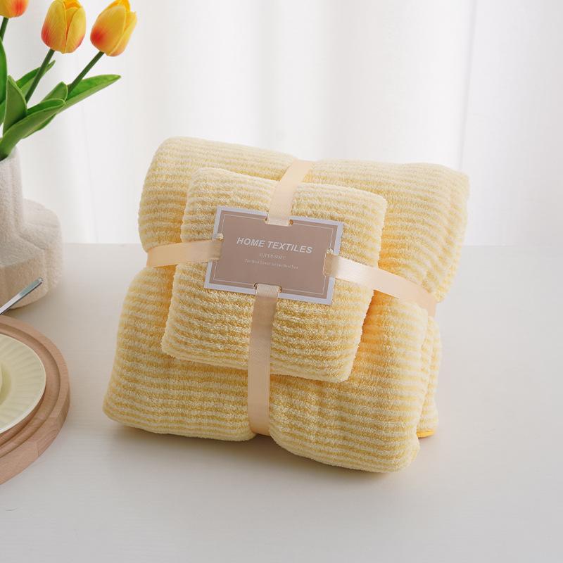 Coral Velvet Towel Bath Towel Set Thickened Absorbent Towel Cover Product Face Wash Towel