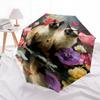 Two Siamese Cats pattern, automatic folding umbrella, portable and foldable design, 8 ribs, a Christmas or birthday gift.