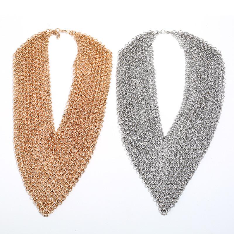 European Chain Collar Necklace With Iron Material Fringe For Party Ideas Gift