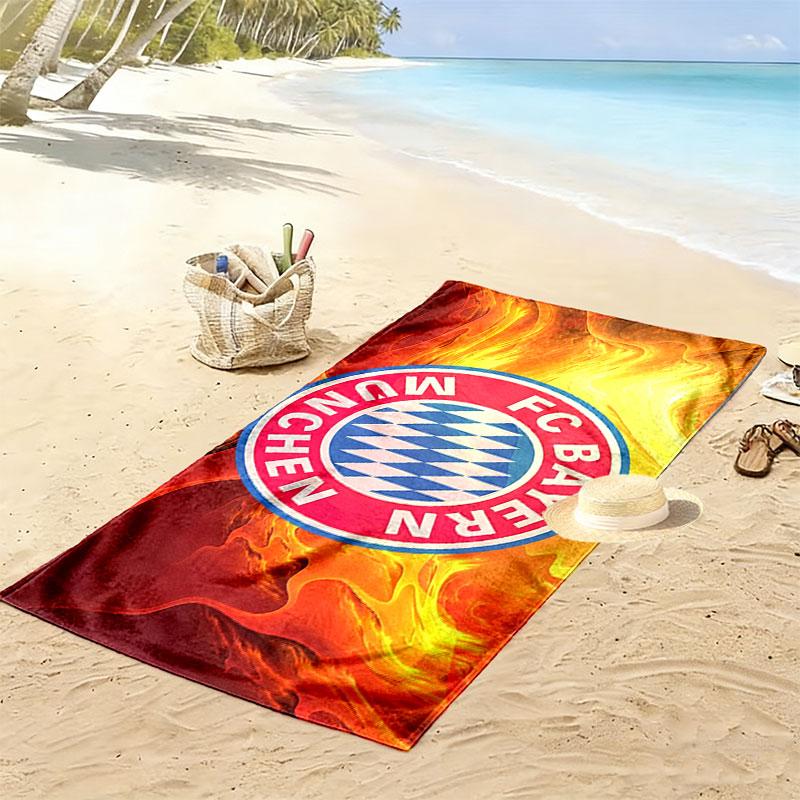 Asciugamano da Spiaggia con Stampa FC Bayern Monaco, Asciugamano Grande Morbido Asciugatura Rapida per Spiaggia Campeggio Nuoto