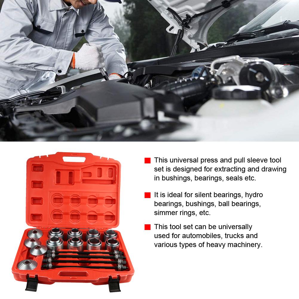 Car Bearing Tools Car Universal Bush Bearing Removal Insertion Tools Set Press Pull Sleeve Kit Bush Bearing Removal Tool