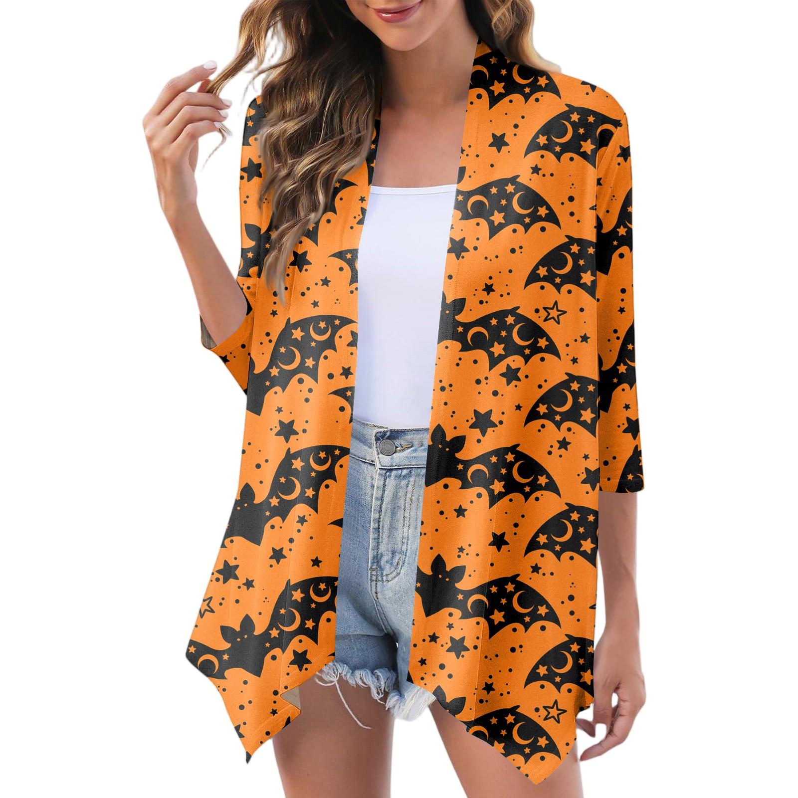 

Женский модный повседневный уютный кардиган-жакет на Хэллоуин XL шафрановый