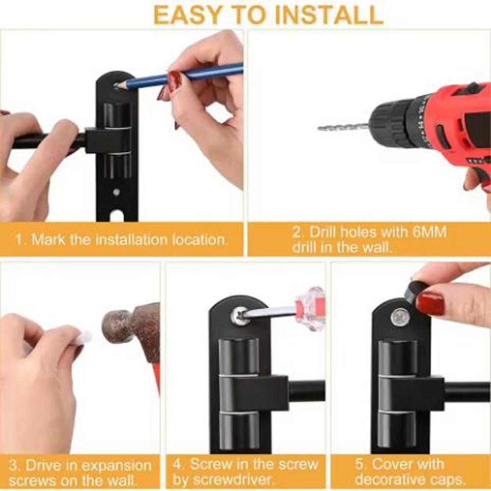 Wall Mounted 180° Rotation Helmet Hanger Space Aluminum Helmet Display Rack  Garage Organizer