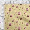 oneOone Cotton Flex Fabric Dot & Cartoon Owl Bird Print Fabric by The Yard 40 Inch
