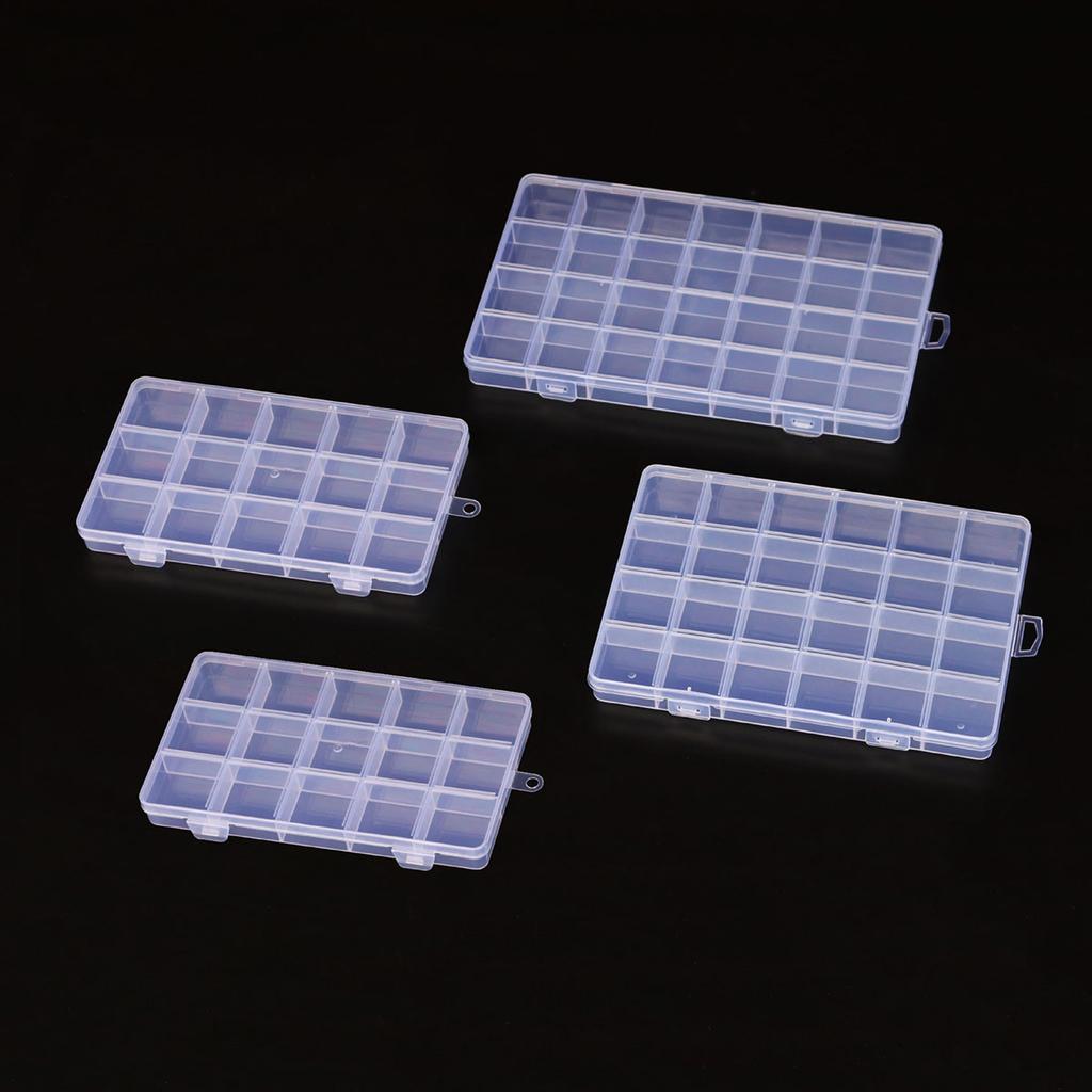 Průhledná úložná krabička Šperkovnice Průhledná plastová krabička Organizér Prázdná Úložný organizér na náušnice Vitrína na korálky