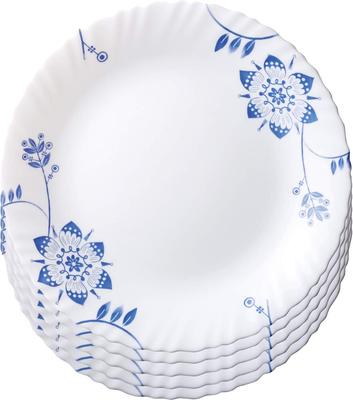 Iwaki Grand Fleur Pattern Large Plates, 25cm X 5-Piece Set, Heat-Resistant Glass Dishware, Microwave Safe, B22222-GF