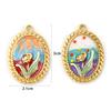 1 Pc 304 Stainless Steel Pendants 18K Gold Plated Enamel Oval Tulip Flower Pearlized Charms For DIY Necklace Making 3cm X 2.1cm