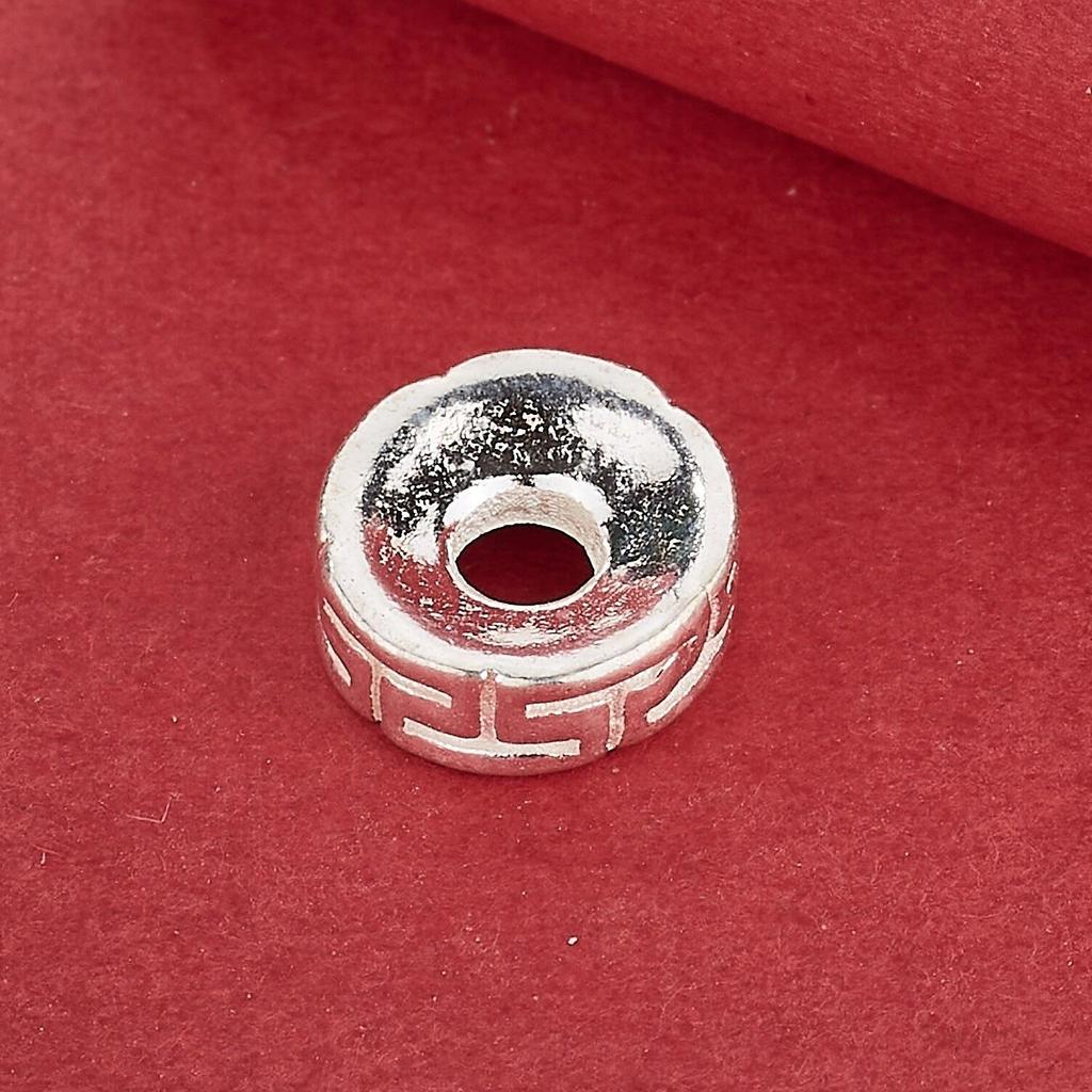 Great Wall S925 Sterling Silver Swirl Pattern Spacer Beads for DIY Bracelet/Necklace Weaving