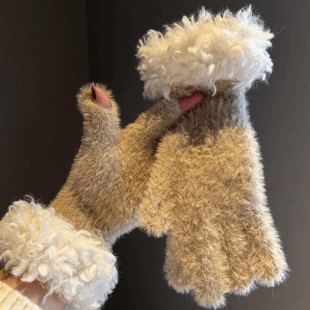 Touch Screen Cold-proof Gloves Thickened Warm Leisure Gloves Fashion Knitted Gloves  Women