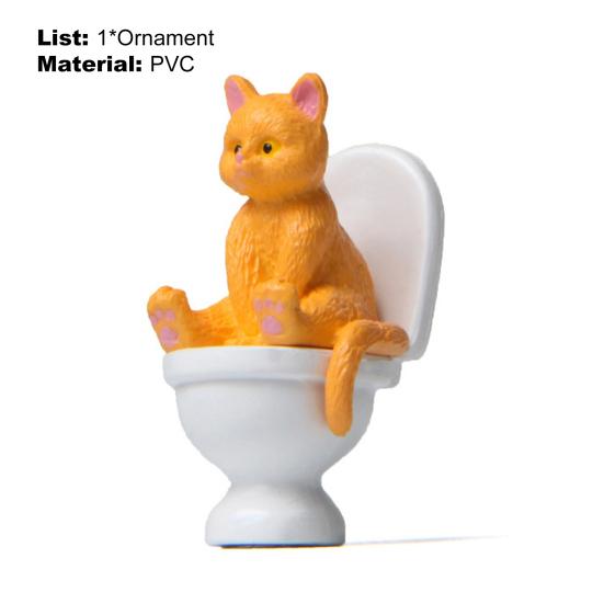 Katzenfiguren Hohe Simulation Lebhafter Ausdruck Dekorationszubehör Toilette Sitzende Miniaturkatze Tiermodell Spielzeug für Kinder
