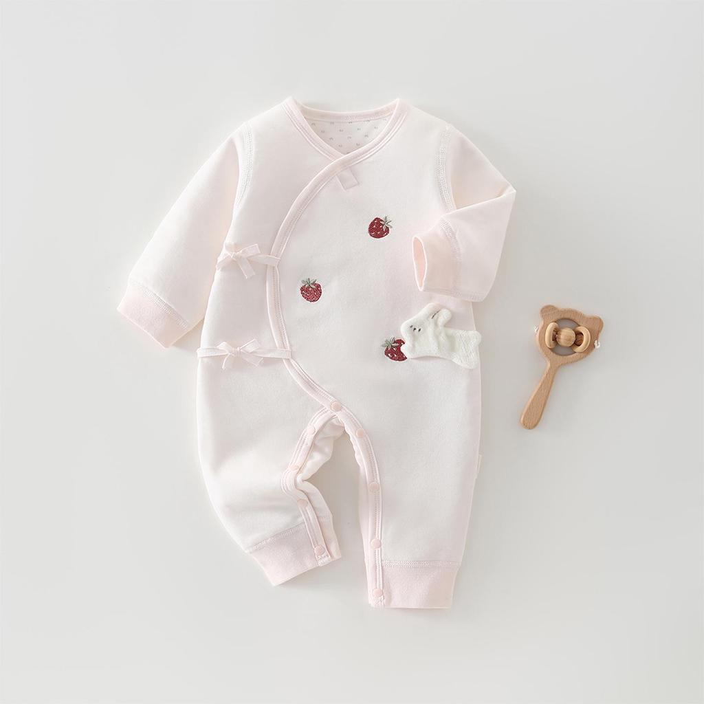 Unisex Pure Cotton Baby Jumpsuit: Newborn Butterfly, Spring & Autumn, Boneless One-Piece with Extra Cotton for Outdoors
