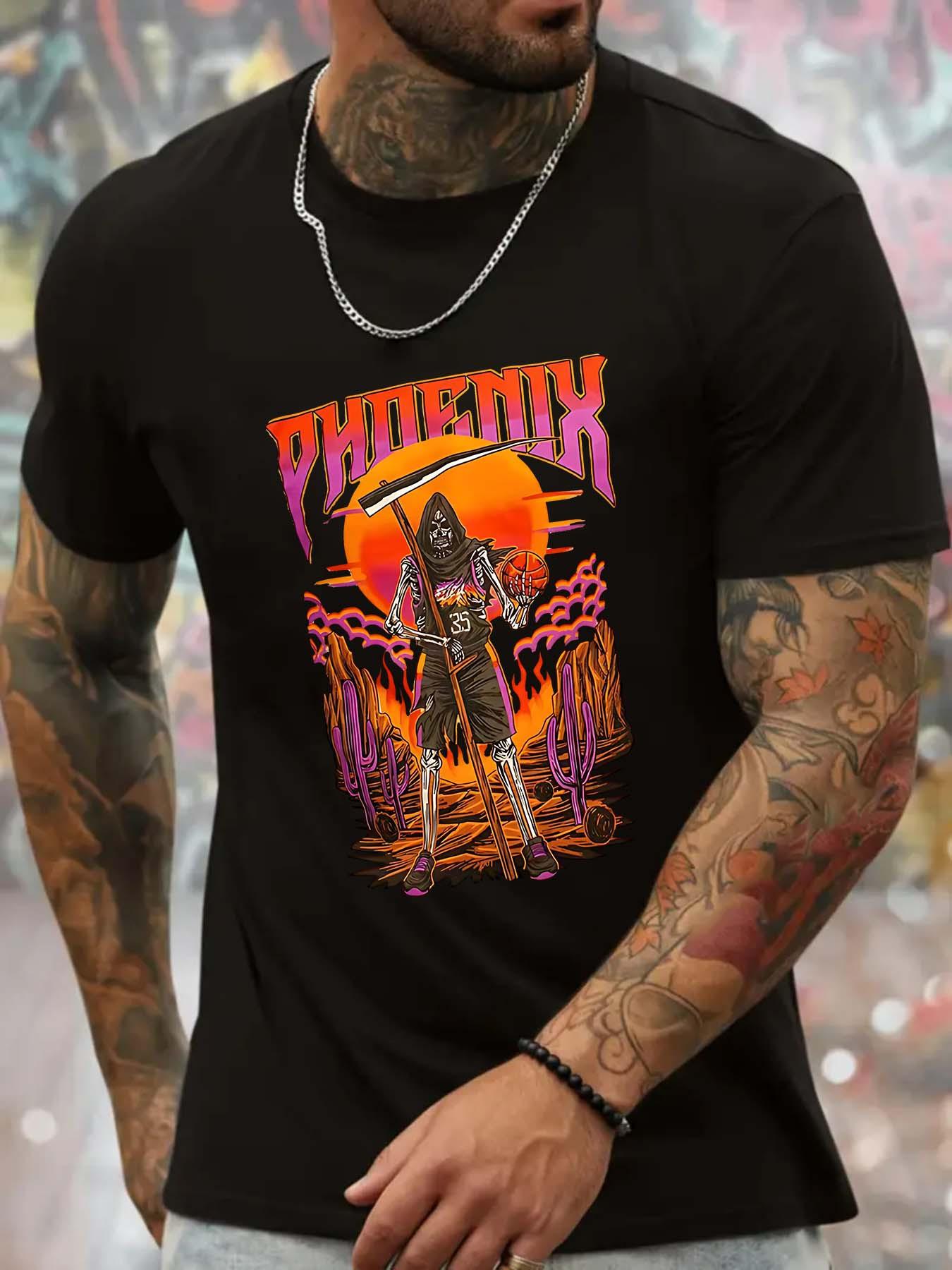 Skeleton Creative Print Outdoor Sports T-shirt For Men XL