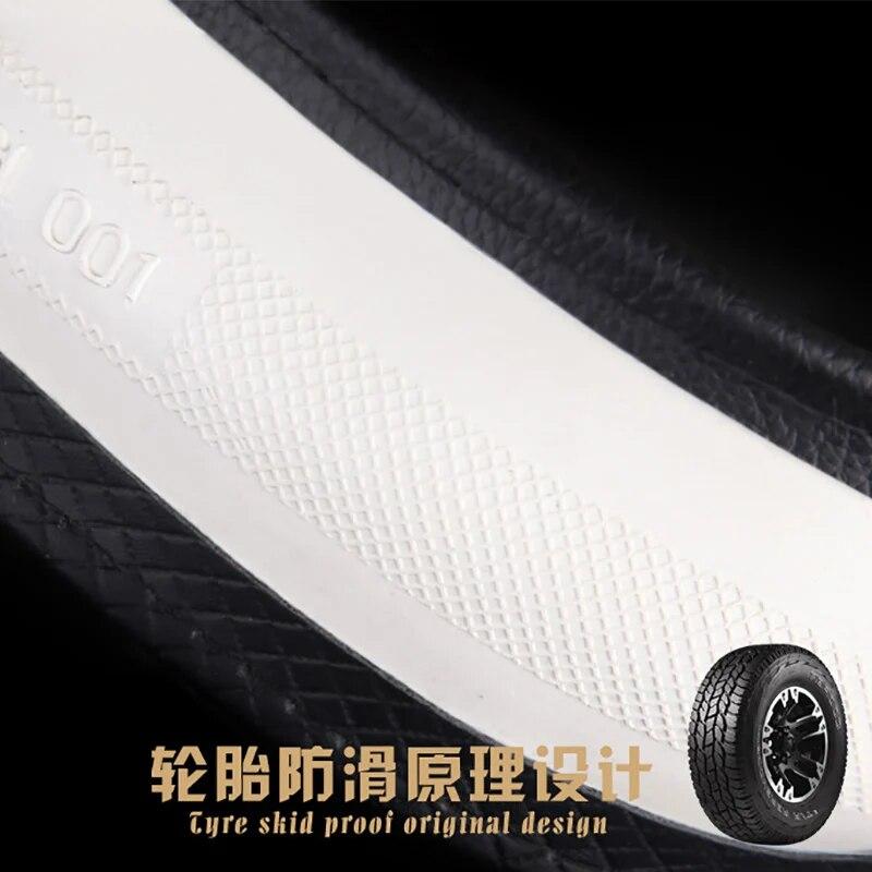 Kohlefaser +Echtleder Auto Lenkradabdeckung Rutschfest Für Tesla Model 3 2016 2018 Autozubehör