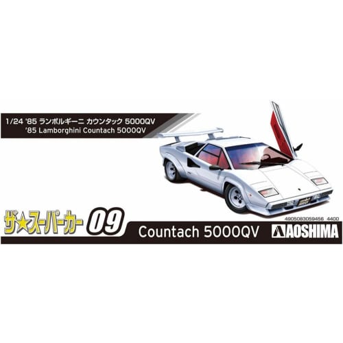 Aoshima Bunka Kyozai 1/24 The Supercar Series No. 9 1985 Lamborghini Countach 5000QV Plastic Model
