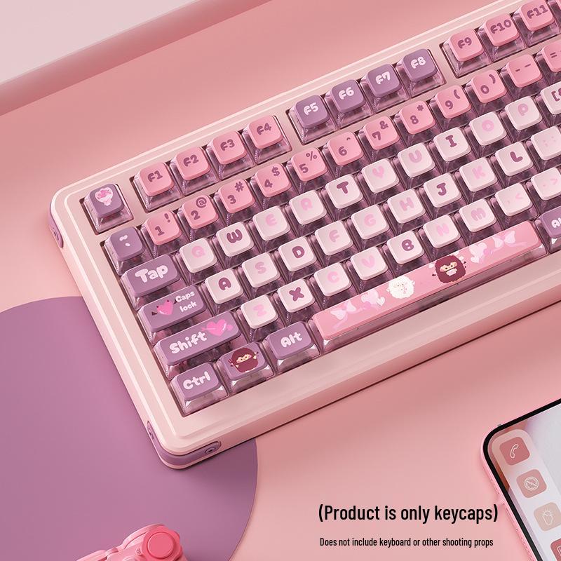 Side-Transparent PBT Milk Tea ASA Spherical Keycaps for Custom DIY Keyboards Compatible with various keyboards да