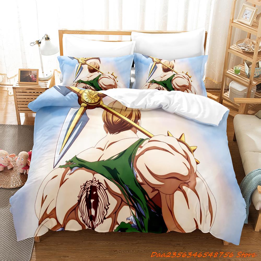 Comforter Escanor The Seven Deadly Sins Bedding Set Single Twin Full Queen King Size Bed Set Adult Kid Bedroom Duvet Sets 3D Anime