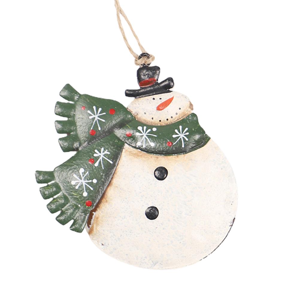 Christmas Hanging Ornaments Wrought Iron Snowman Stocking Christmas Tree Decorations Hanging Pendant Window Ornaments