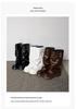 Women's Knee-High Platform Boots with Thick Soles, Height-Increasing Ruched Design, Martin Style, Sizes 34-45.