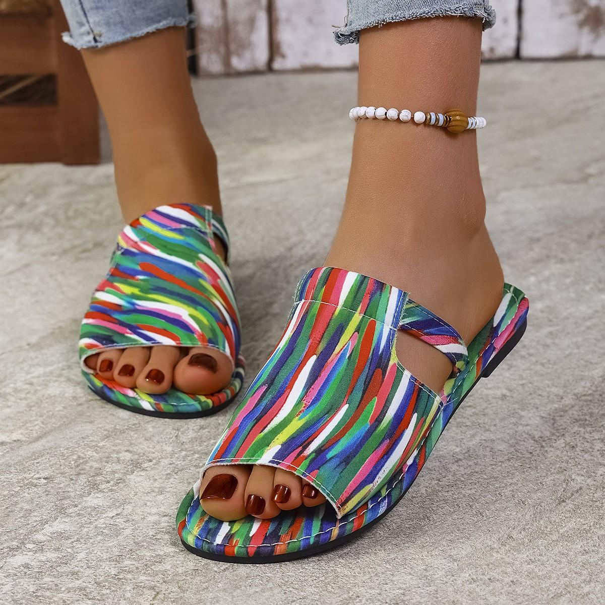 

2025 summer new women s casual sandals flat slippers independent station large size women s shoes 36