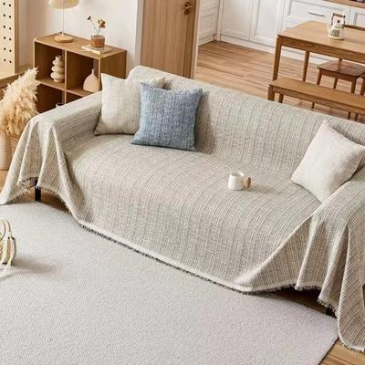 Simple Sofa Protector Four Seasons Solid Color Slipcover Multipurpose Blanket Modern Anti-slip Couch Cover Living Room Decor